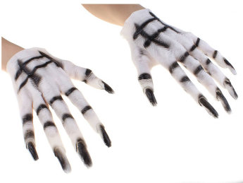Карнавальные перчатки с когтями из латекса
