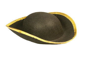 Шляпа пирата фетровая с золотым кантом
