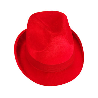 Шляпа федОра красная