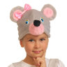 Карнавальная шапочка мышки 4024 с розовым бантиком 