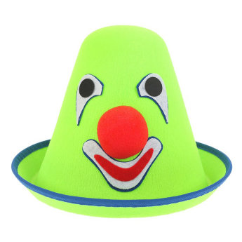 Шапка клоуна из фетра зеленая