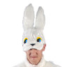 карнавальная шапка белого зайца на взрослую голову