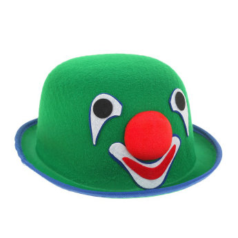 Шляпа клоуна фетровая, зеленая